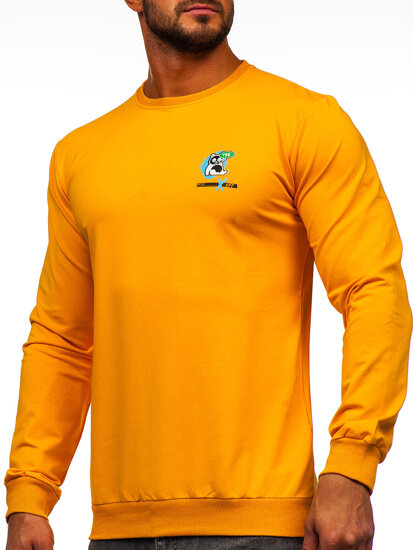 Herr Sweatshirt med tryck Orange Bolf 8744