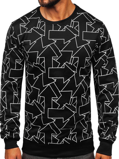 Herr Sweatshirt med tryck Svart Bolf 8B1111