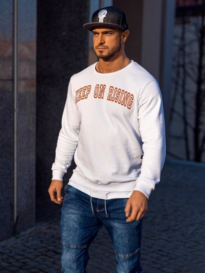 Herr Sweatshirt med tryck Vit Bolf 11114