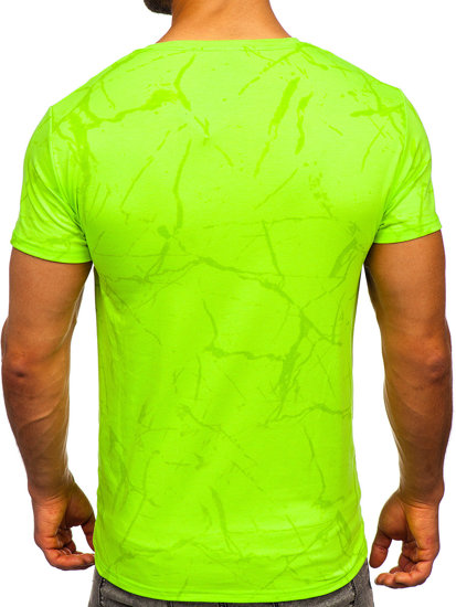 Herr T-shirt med tryck Grön-Neon Bolf Y70030