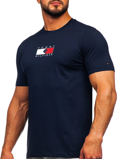 Herr T-shirt med tryck Marinblå Tommy Hilfiger TH10082