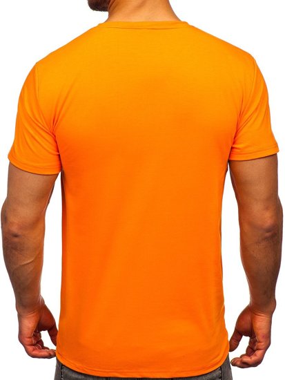 Herr T-shirt med tryck Orange Y70013