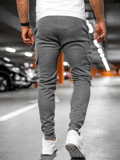 Herr Tjocka Cargo-joggers Grå Bolf JX8709A