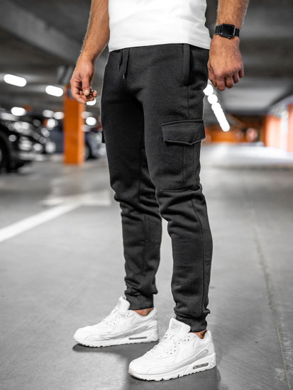 Herr Tjocka Cargo-joggers Svart Bolf JX326A