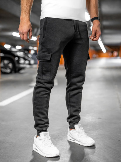 Herr Tjocka Cargo-joggers Svart Bolf JX326A