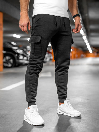 Herr Tjocka Cargo-joggers Svart Bolf JX8709A