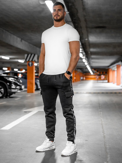 Herr Tjocka Cargo-joggers Svart Bolf JX8715A