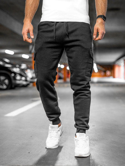 Herr Tjocka Cargo-sweatpants Svart Bolf JX9395A