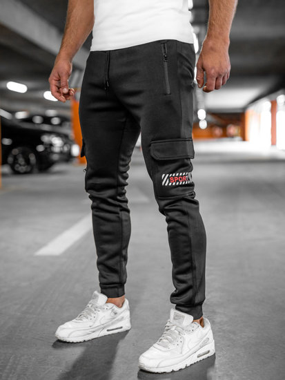 Herr Varma Cargo-sweatpants Svart-Röd Bolf HW2202