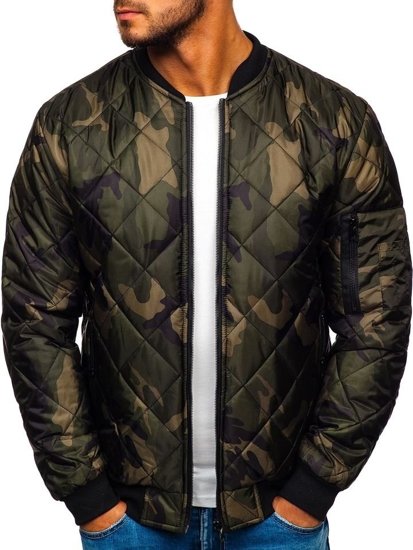 Men's Transitional Bomber Jacket Camo-khaki Bolf MY01