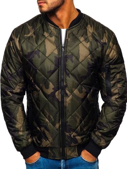 Men's Transitional Bomber Jacket Camo-khaki Bolf MY01