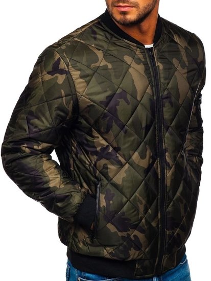 Men's Transitional Bomber Jacket Camo-khaki Bolf MY01