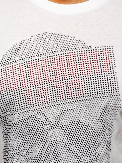 Vit Herr Mönstrad T-shirt Bolf KS2108