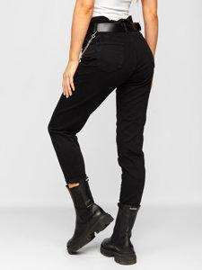 Dam High Waist Jeans med Bälte Svart Bolf LA689