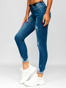 Dam Jeans Skinny Fit med bälte Marinblå Bolf S3958-3P