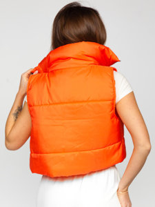 Dam Kort Quiltad Väst Orange Bolf 82330