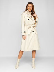 Dam Lång 2i1 Trenchcoat med bälte Beige Bolf AG3011