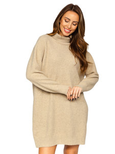 Dam Lång Oversize Polotröja Beige Bolf J51882