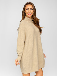 Dam Lång Oversize Polotröja Beige Bolf J51882