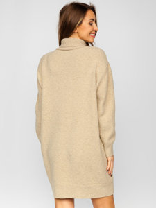 Dam Lång Oversize Polotröja Beige Bolf J51882