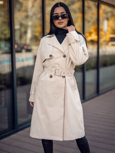 Dam Lång Trenchcoat Beige Bolf 11Z8190