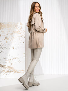 Dam Lång Trenchcoat Beige Bolf 4508