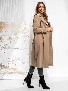 Dam Lång Trenchcoat Cappuccino Bolf 4494