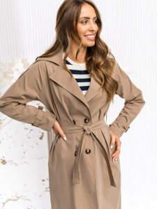 Dam Lång Trenchcoat Cappuccino Bolf 4494