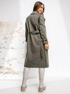 Dam Lång Trenchcoat Khaki Bolf 4494