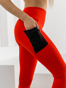 Dam Leggings Röd Bolf XL009