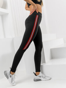 Dam Leggings Svart-Röd Bolf 82331