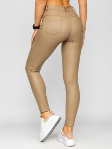 Dam Leggings i fuskskinn Beige Bolf DM850