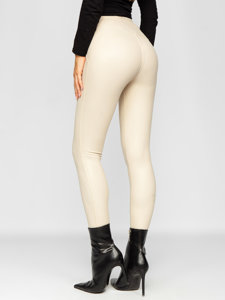 Dam Leggings i fuskskinn Beige Bolf J51700