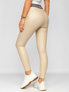 Dam Leggings i fuskskinn Beige Bolf MY16572