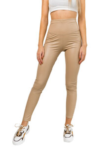 Dam Leggings i fuskskinn Beige Bolf W7528