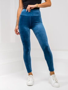 Dam Leggings i velour Blå Bolf W5232