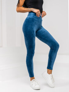 Dam Leggings i velour Blå Bolf W5232