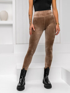 Dam Leggings i velour Brun Bolf W5231