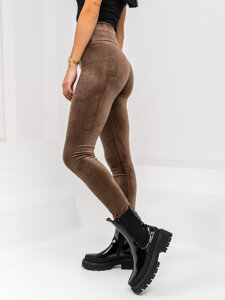 Dam Leggings i velour Choklad Bolf W5232