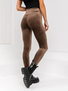 Dam Leggings i velour Choklad Bolf W5232