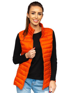 Dam Quiltad Väst Orange 23038