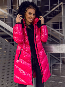 Dam Quiltad Vinterjacka med huva Rosa Bolf 23069