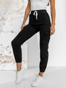 Dam Randiga Cargo-joggers Svart Bolf W7860