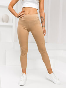 Dam Randiga Leggings Beige Bolf W7903