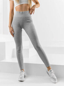 Dam Randiga Leggings Grå Bolf 10328