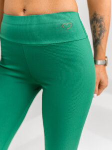 Dam Randiga Leggings Grön Bolf W7903