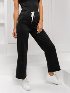 Dam Sweatpants wide leg Svart Bolf W5213