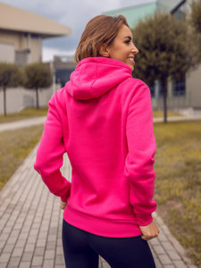 Dam Sweatshirt med Känguruficka Fuchsia Bolf W02B