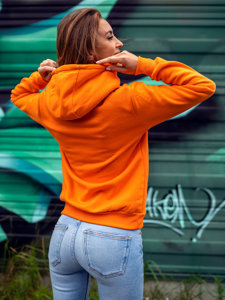 Dam Sweatshirt med Känguruficka Orange Bolf W02B