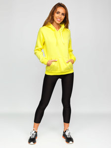 Dam Sweatshirt med känguruficka Gul-Neon Bolf W02B